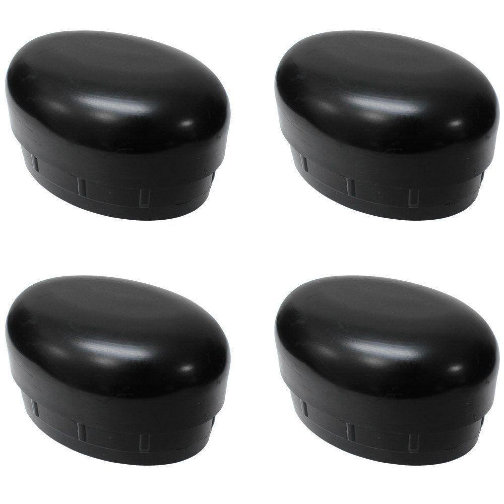 Kit Ponteira de Estribo Lateral Oblongo Oval Preto Universal Gtnox Gtnox