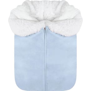 Porta Bebê Hug Forrado Com Lã de Carneirinho Azul Claro