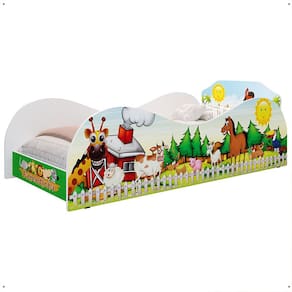 Cama Solteiro Animais Fazendinha Montessoriana MDF Resistente Segura Decoração Quarto Infantil Criança Menina Menino - RPM