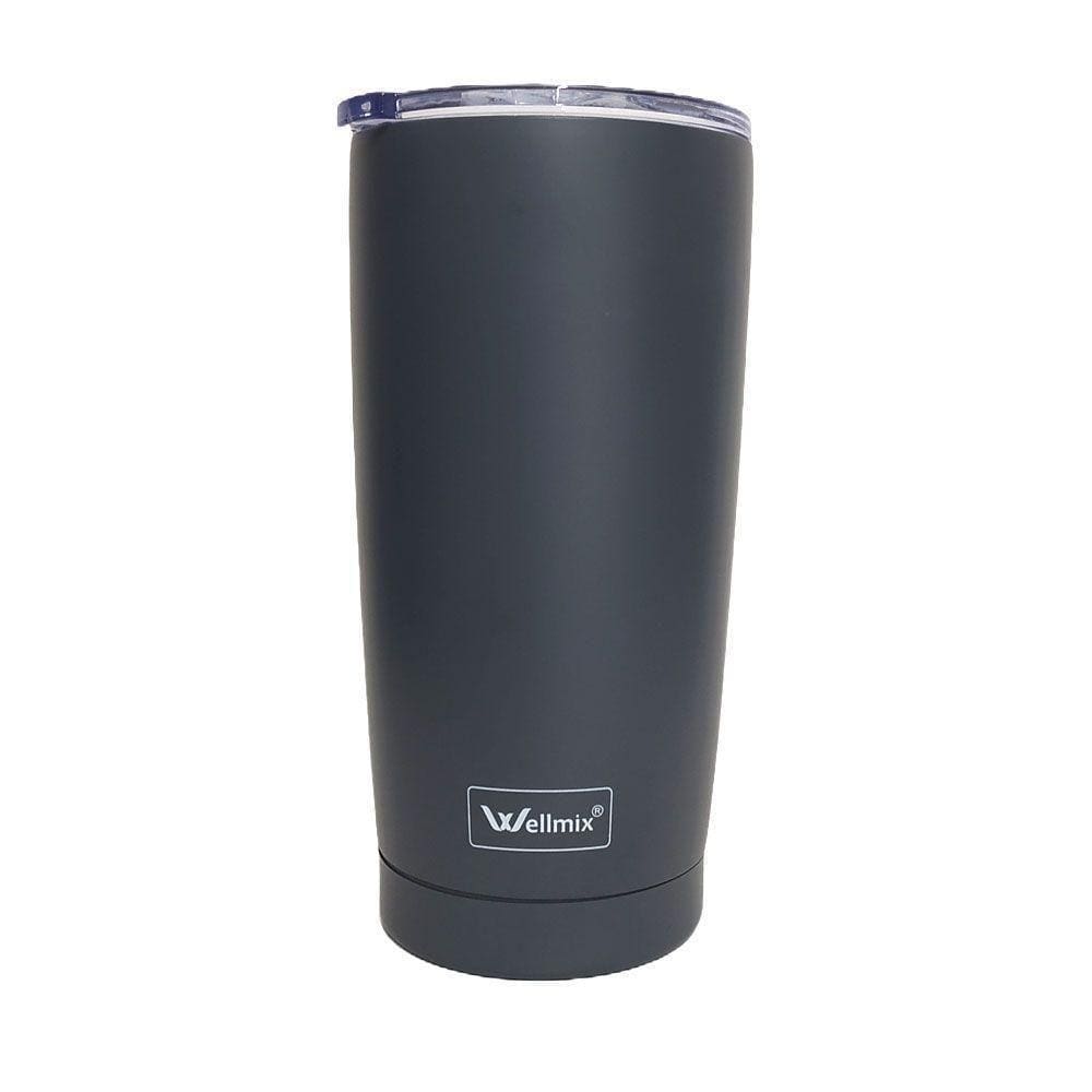 Copo Térmico 600Ml Cinza Com Tampa Inox Wellmix