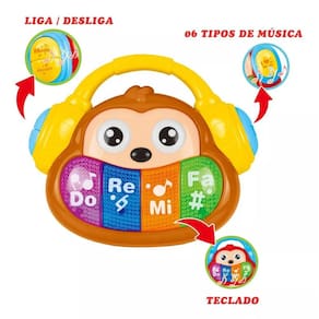Teclado Musical Infantil Macaquinho - Fenix