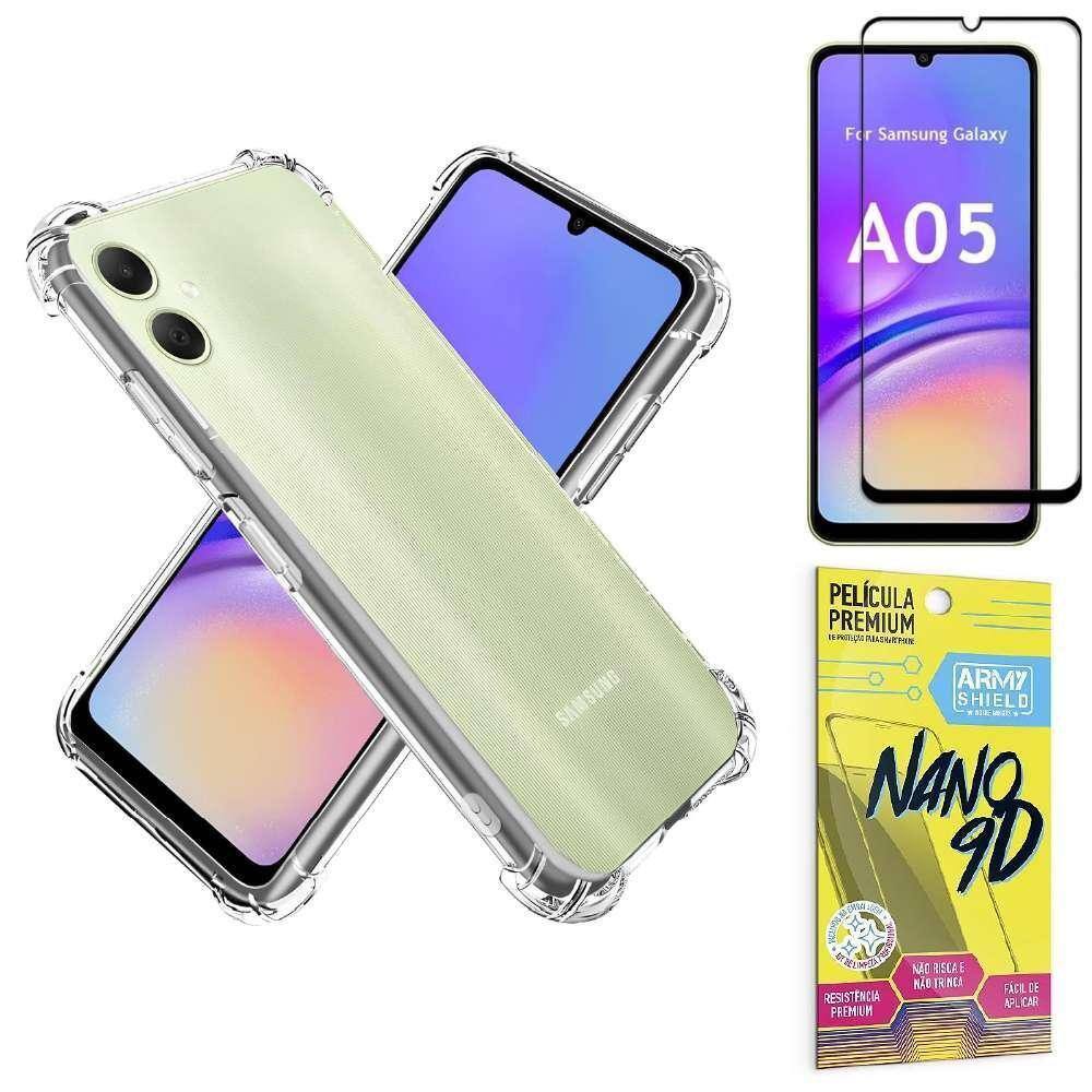 Capinha Transparente P/Samsung A05 + Película De Cerâmica 9D