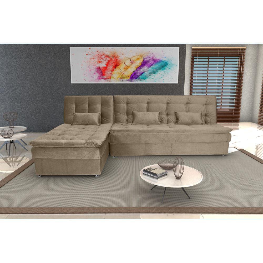Sofá Cama C/ Chaise Penélope Turkey Cappuccino F440 - Matrix