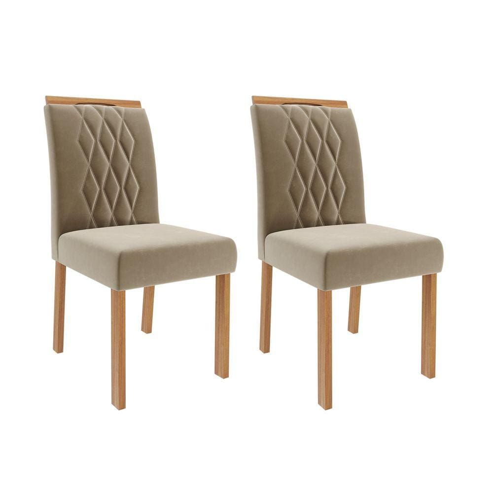 Jogo com 02 Cadeiras Juliana Wood Ii Madeira/Joli