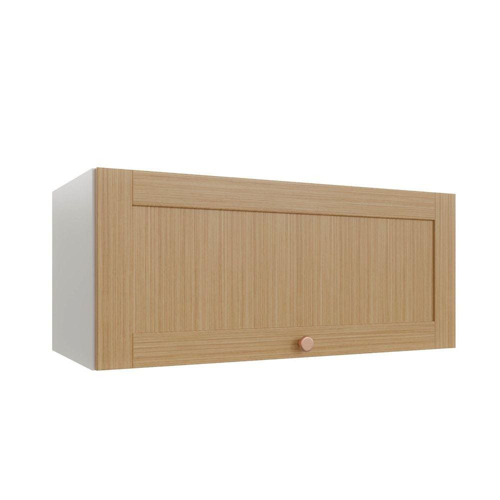 Armário Aéreo Porta Basculante 80cm Arizona Cabecasa Madeiramadeira Branco/Figueira
