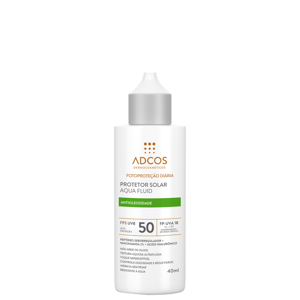 Adcos Aqua Fluid FPS50 Incolor - Protetor Solar Facial com Cor 40ml