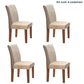 Conjunto 4 Cadeiras Estofadas Espanha Chocolate