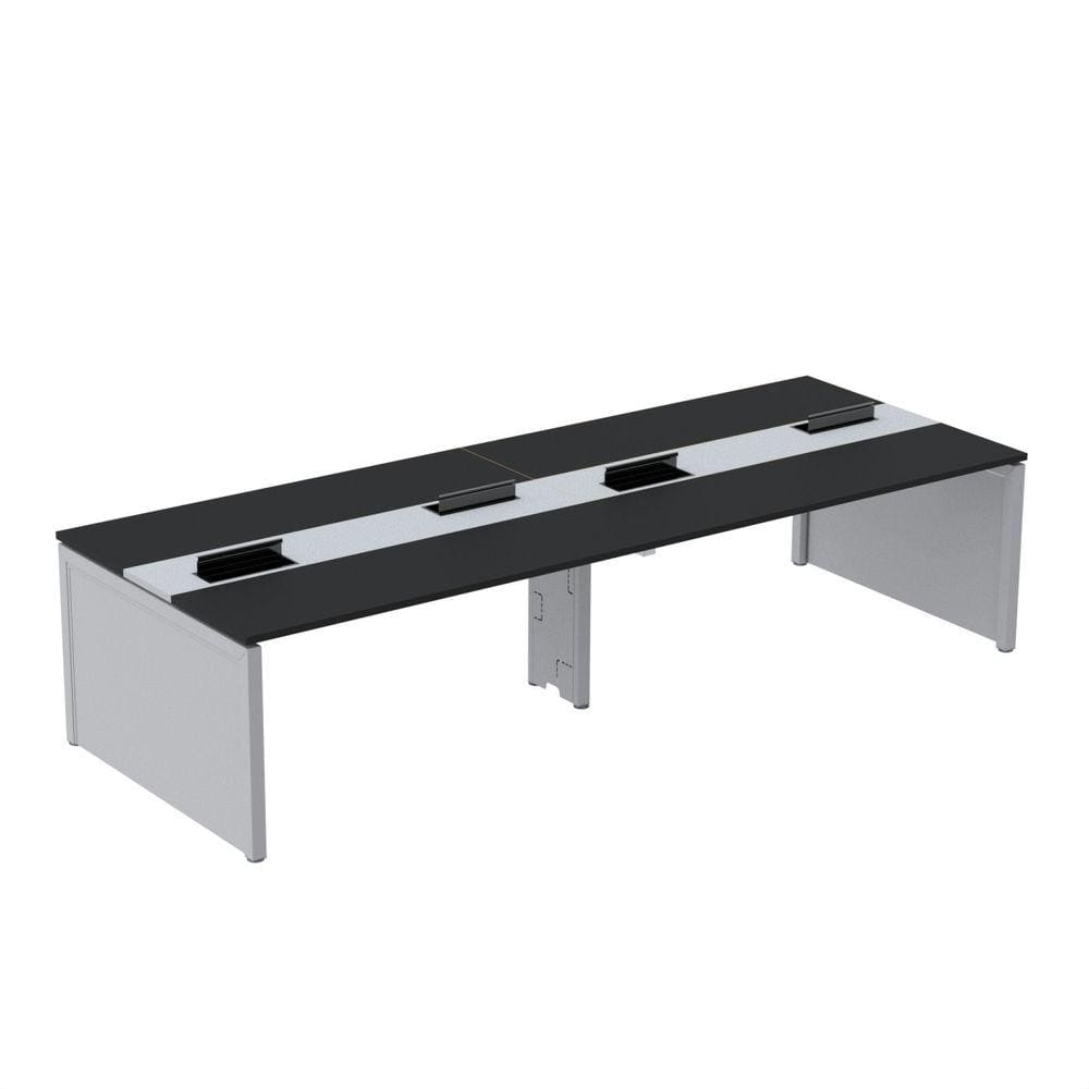 Mesa Plataforma Dupla para 4 Lugares para Coworking 120x120/4p Preto/Cinza