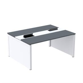 Mesa de Plataforma Dupla para 2 Pessoas Corporativa 110x140/2p Grafito/Branco
