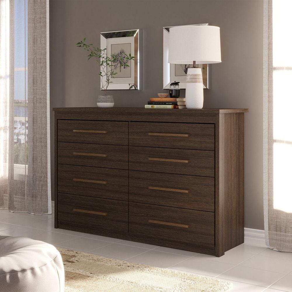Cômoda 8 Gavetas 94,6 X 135 Cm Elegance Capuccino Wood