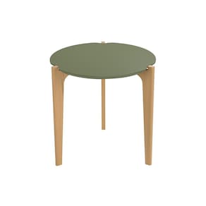 Mesa de Apoio e Lateral Sofá Para Sala Florida 0,60m Verde Floresta/Freijó - Lukaliam Móveis
