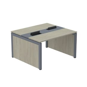 Mesa de Plataforma Dupla para 2 Pessoas Corporativa 130x140/2p Nogueira casblanca/Grafito