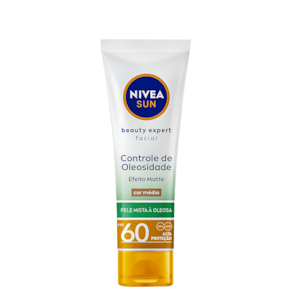 Nivea Sun Beauty Expert Controle de Oleosidade FPS 60 Média - Protetor Solar Facial com Cor 50g