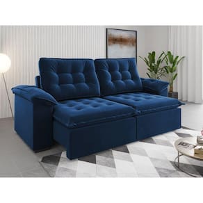 Sofá 4 Lugares Retrátil e Reclinável 251cm Detroit Azul