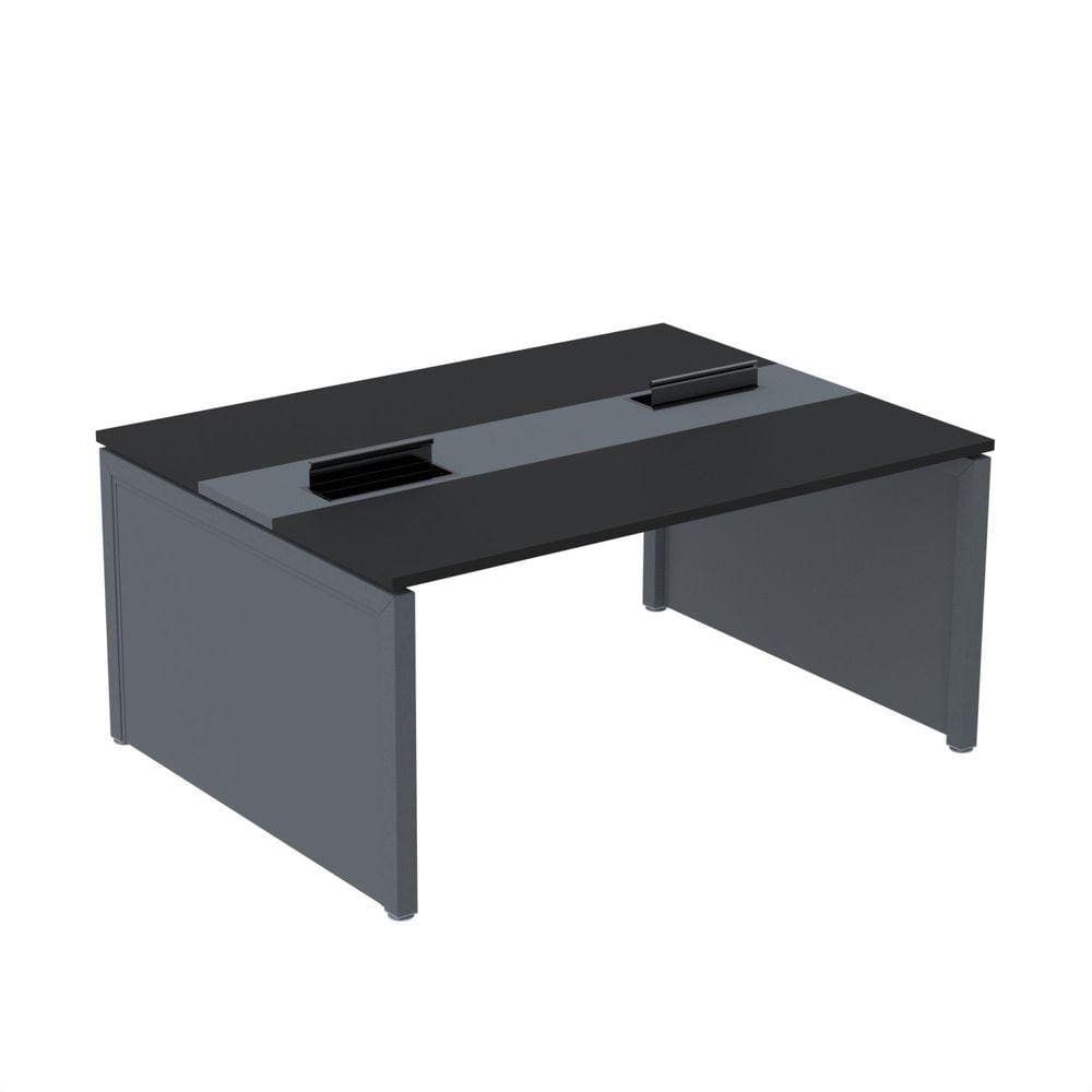 Mesa de Plataforma Dupla para 2 Pessoas Corporativa 110x140/2p Preto/Grafito