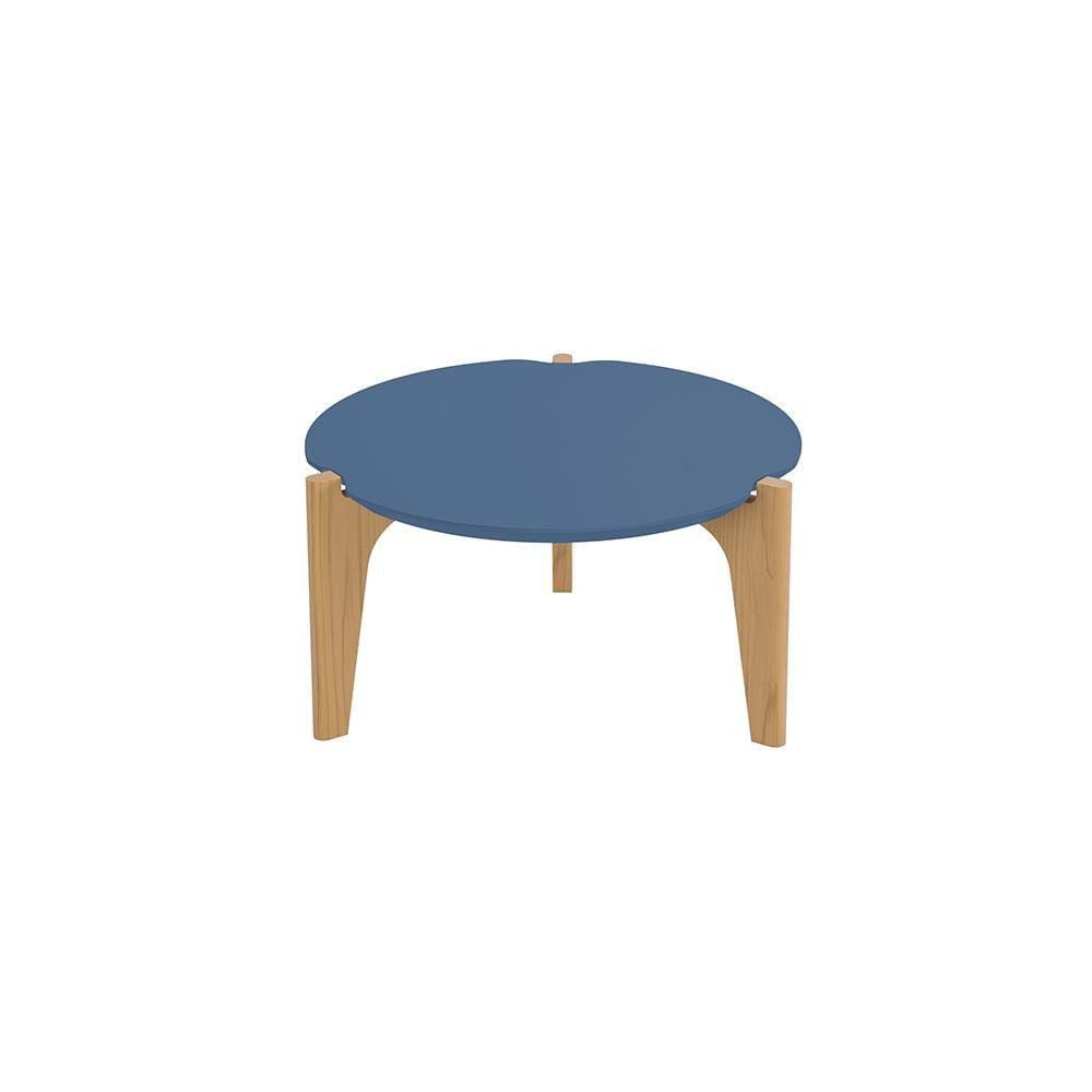 Mesa de Centro Sala de Estar Florida 0,55m Azul Lord/Freijó - Lukaliam Móveis