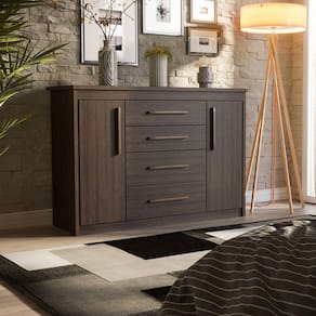 Cômoda 2 Portas 4 Gavetas Elegance Capuccino Wood