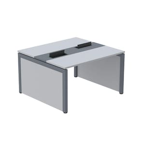 Mesa de Plataforma Dupla para 2 Pessoas Corporativa 130x140/2p Cinza/Grafito/Cinza