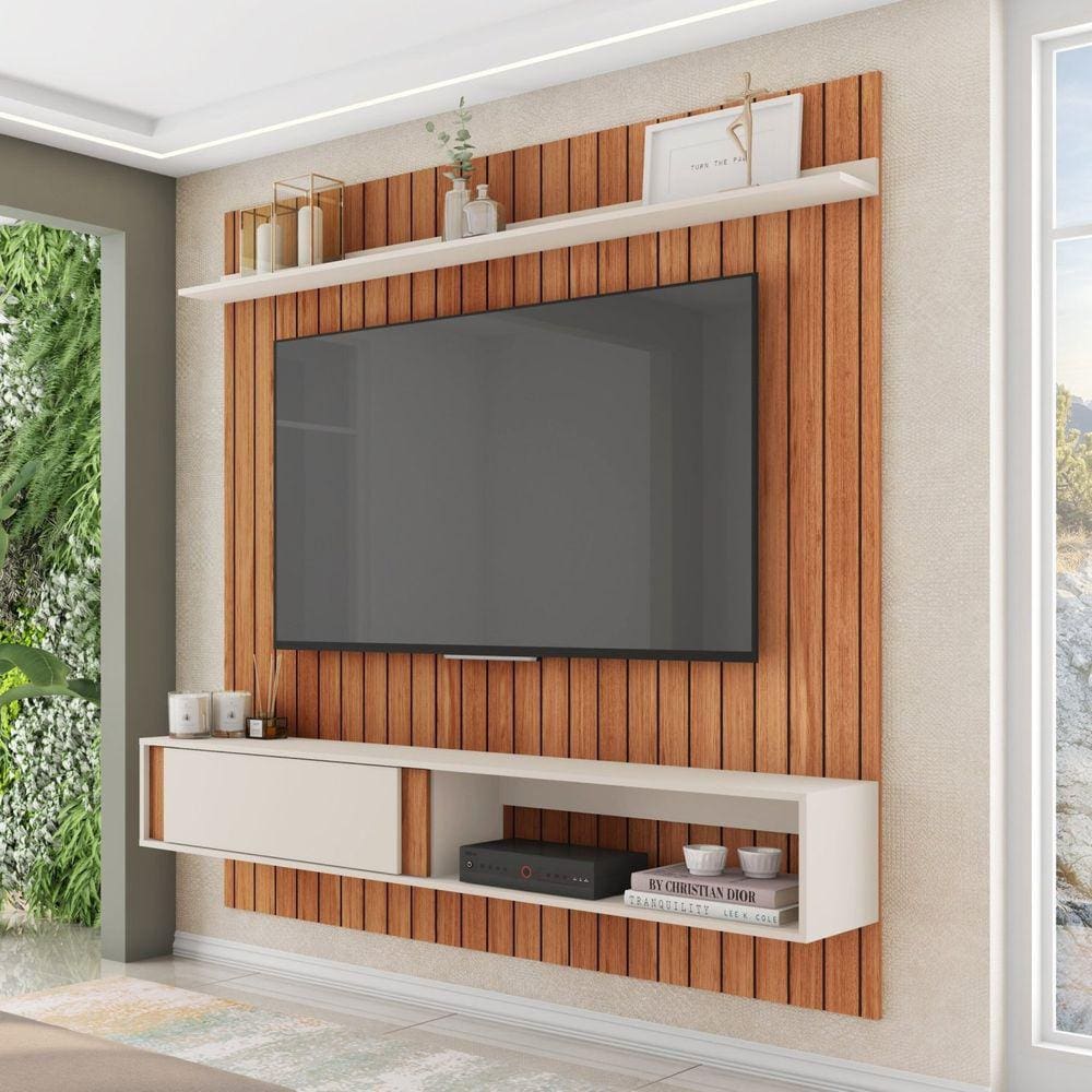 Painel para Tv até 70 Polegadas Boreal Espresso Móveis Freijó/Off White