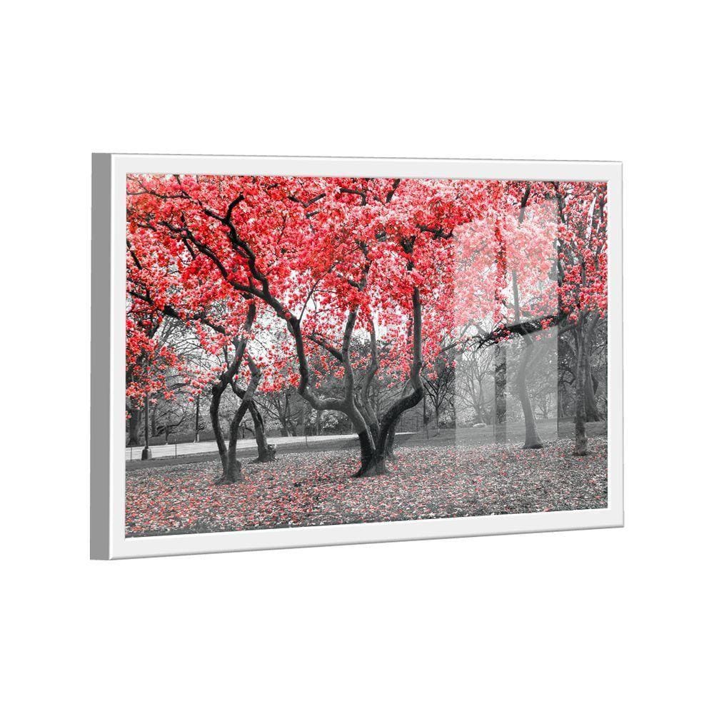 Quadro árvores Branco E Vermelho