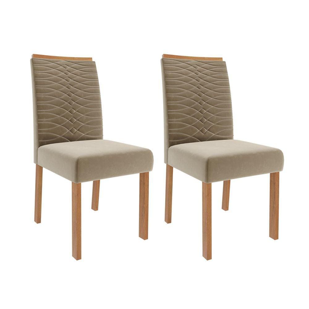 Jogo com 02 Cadeiras Clarice Wood Ii Madeira/Joli