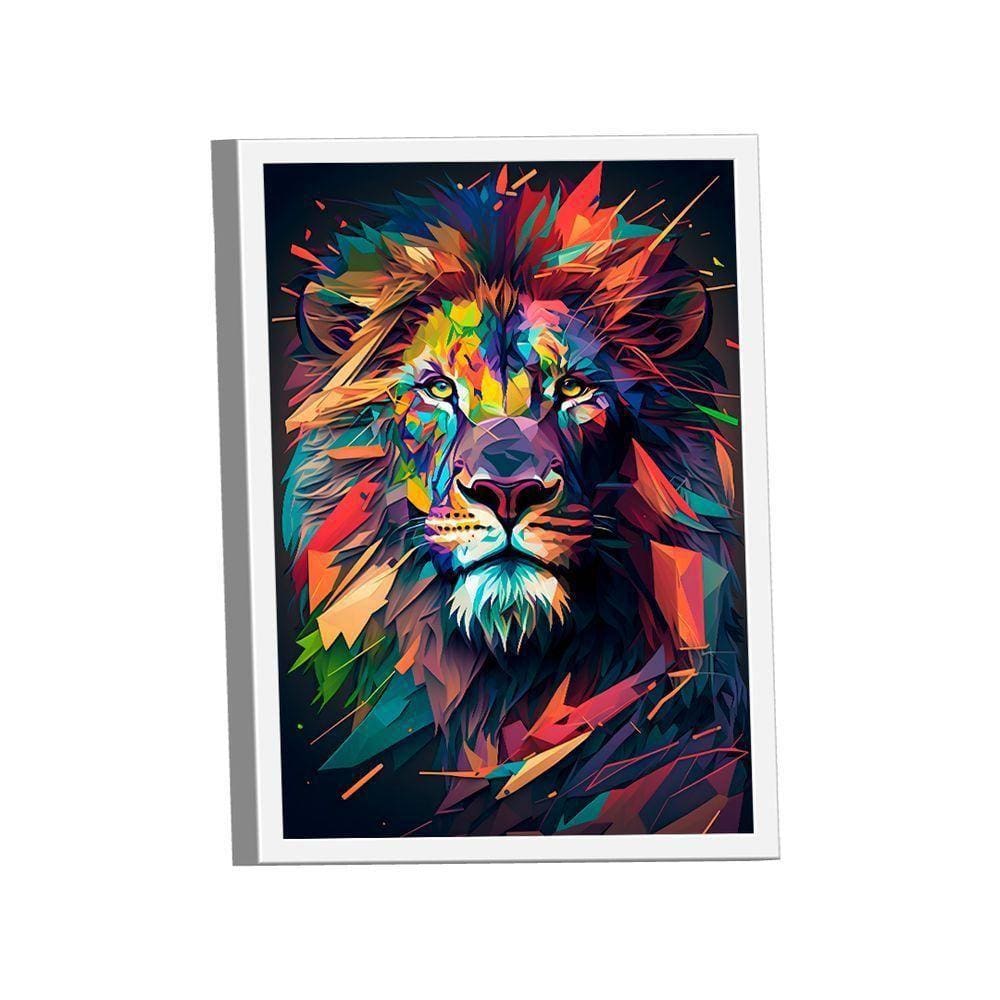 Quadro Lion Geometric Colors -- Br Artes