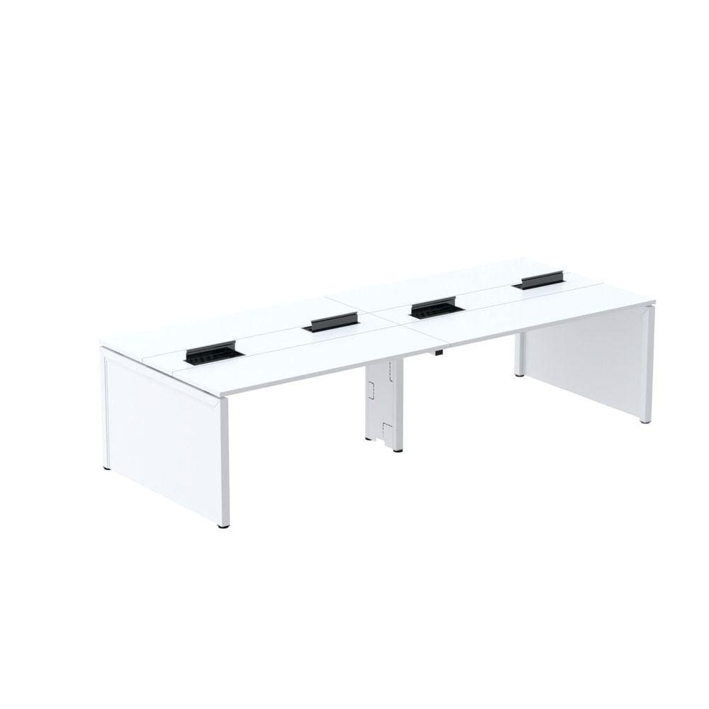 Mesa Plataforma Dupla para 4 Lugares para Coworking 120x120/4p Branco