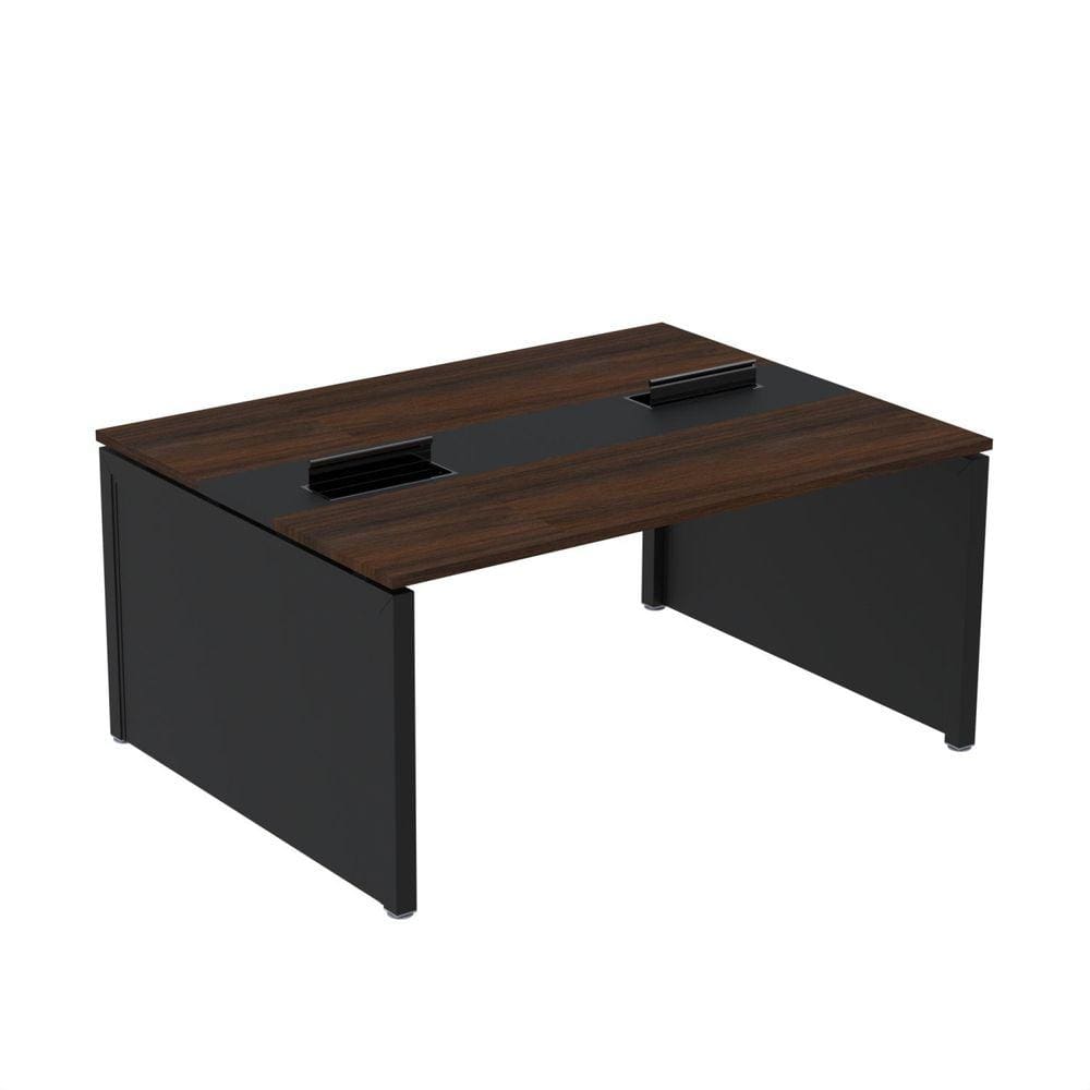 Mesa de Plataforma Dupla para 2 Pessoas Corporativa 140x140/2p Noce Naturalle/Grafito