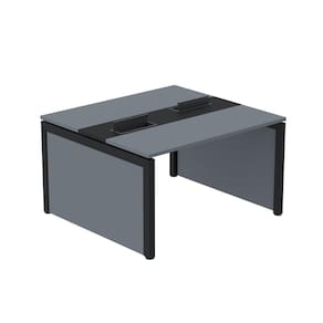Mesa de Plataforma Dupla para 2 Pessoas Corporativa 120x140/2p Grafito/Preto