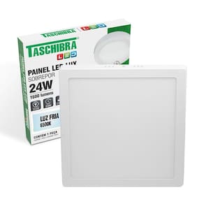 Painel De Led Quadrado Sobrepor 24w Bivolt Taschibra 6500k Luz Fria