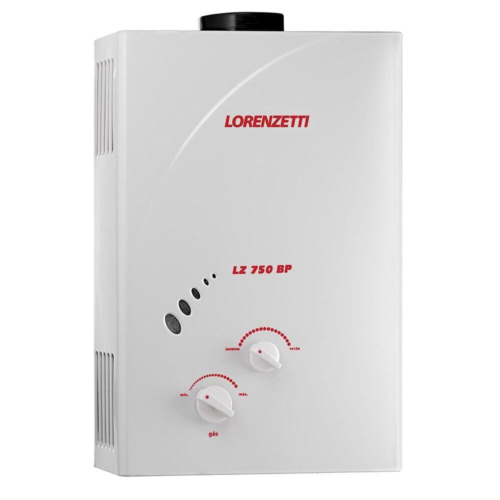 Aquecedor de Água a Gás Lorenzetti Mecânico 7 Litros Branco (Gás Liquefeito de Petróleo) LZ 750BP Bivolt