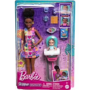 Barbie Skipper Com Bebê Vestido Arco-Íris HTK34 Mattel