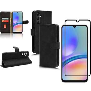 Kit Capinha Carteira Flip Para Samsung A05S + Película 3D