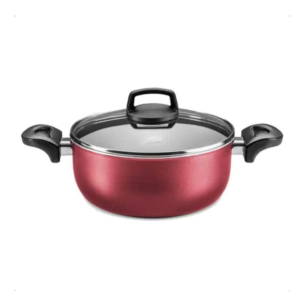 Caçarola Panela Antiaderente Com Tampa De Vidro 18Cm