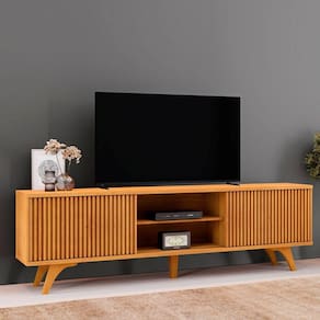 Rack para Tv até 75 Polegadas 2 Portas de Correr 180cm Gaia Naturalle
