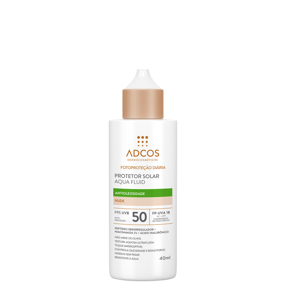 Adcos Aqua Fluid FPS50 Nude - Protetor Solar Facial com Cor 40ml