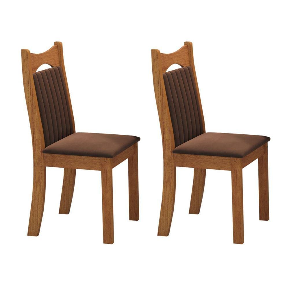 Kit com 2 Cadeiras para Sala de Jantar Mdp/mdf Dalas Bombom