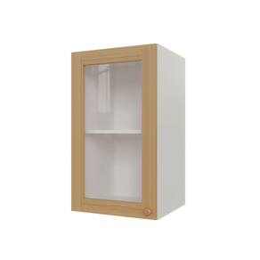 Armário Aéreo 1 Portas 40cm com Porta de Vidro Arizona Cabecasa Madeiramadeira Branco/Figueira