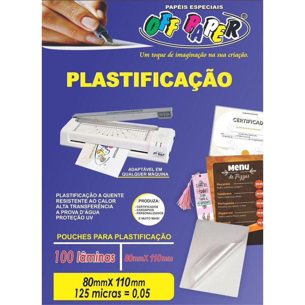 Refil Para Plastificação Off Paper Rg C/100 Fls Laminação