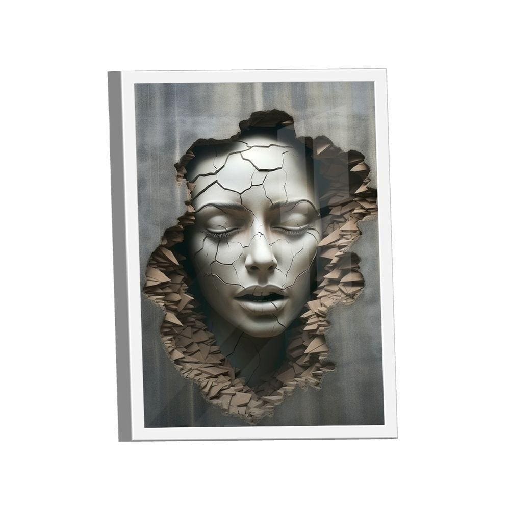 Quadro Mulher Estilhaços Parede 3d -- Br Artes