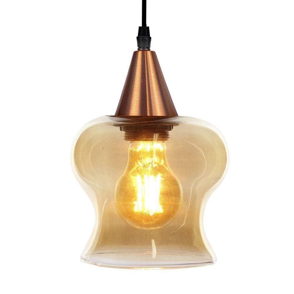 Lustre Pendente Taschibra Aisha Liso E27 Conhaque Bivolt Cobre