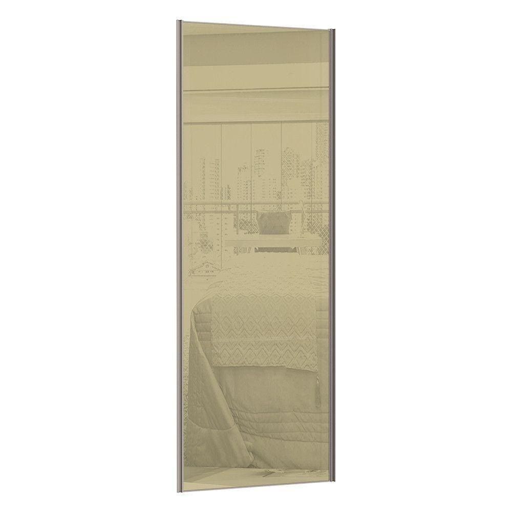 Porta De Correr 80Cm Vidro Reflecta E Puxador Champagne
