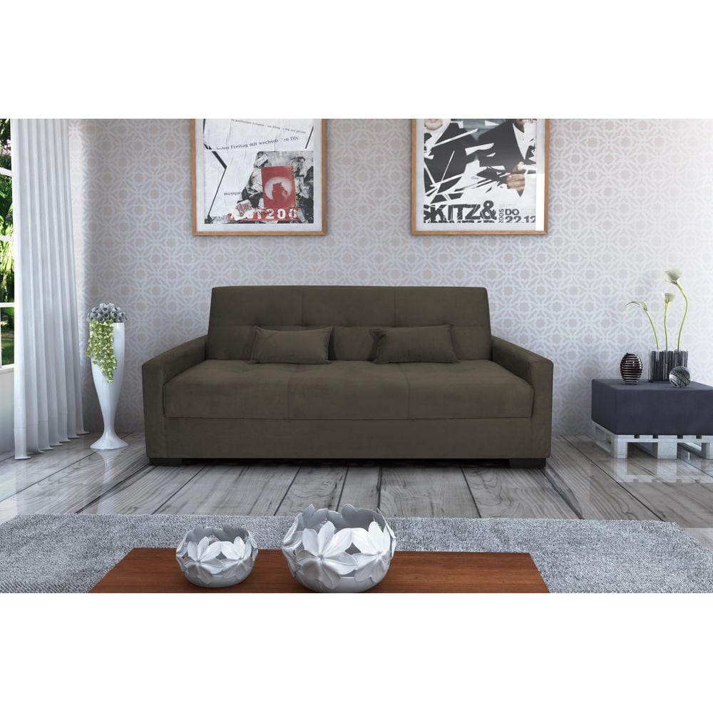 Sofá Cama Lavinia Suede Cappuccino B255 - Matrix