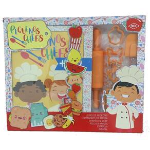 Livro De Receitas Pequenos Chefs Com Utensílios Kit Completo