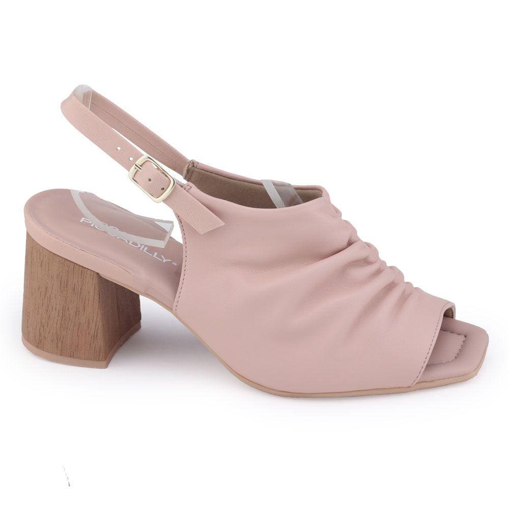 Sandália Feminina Piccadilly 626021 Stretch Soft Rosê Bloco