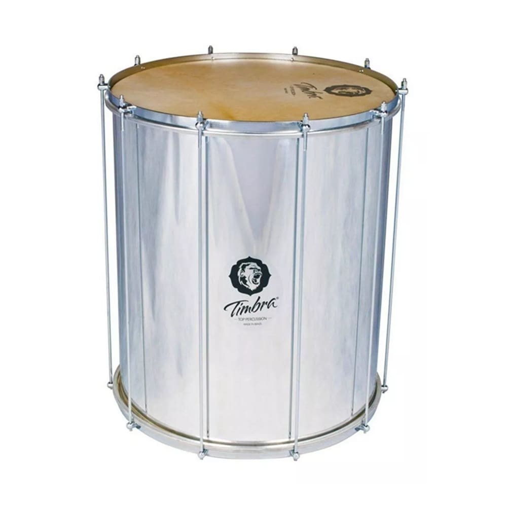 Surdo Timbra Samba 20X60 Aluminio C/Aro Cromado Pele Animal