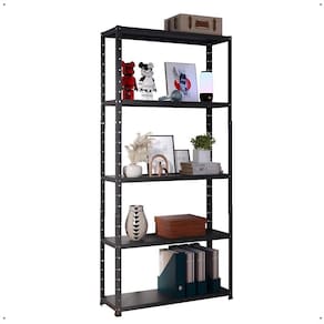 Estante Aço 90 cm Armário Expositor 5 Bandejas Altura Ajustável Organizador Resistente Multiuso Versátil Escritório Sala Quarto Lavanderia -RPM