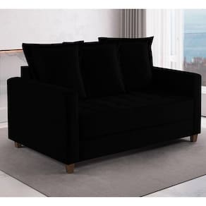 Sofa Cama Rocca Colchao Casal Talento Móveis Preto/Castanho