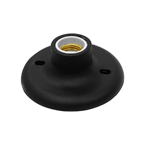 Plafon Taschibra Porcelana Redondo E27 Bivolt Preto