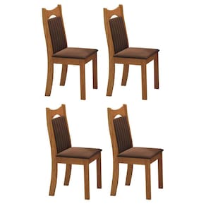Kit com 4 Cadeiras para Sala de Jantar Mdp/mdf Dalas Bombom